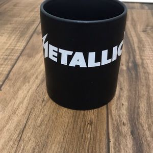 Vintage Artisan Metallica White Graphic Black Ceramic Coffee Mug